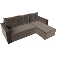 Угловой диван Валенсия Лайт (велюр коричневый) - Изображение 1